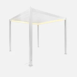Pergola mit motorisiertem Lamellendach und LED-Beleuchtung Triomphe 3x3m