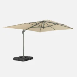 Rechteckiger Ampelschirm 3x4m + befüllbare Platten 50x50cm