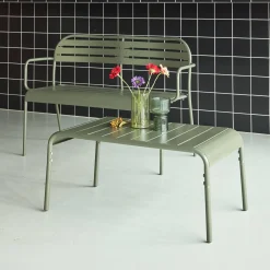 Rechteckiger Couchtisch aus Stahl für den Garten