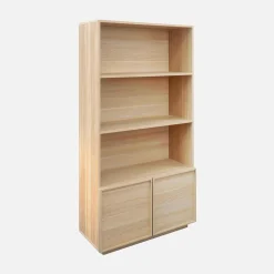 Regal Bücherregal Holzlook 2 Türen 5 Ebenen