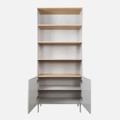 Regal, Bücherregal Metall und Holzdekor mit 6 Ebenen B 80 cm