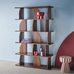 Regal, exotische Bibliothek Holzdekor 5 Fächer
