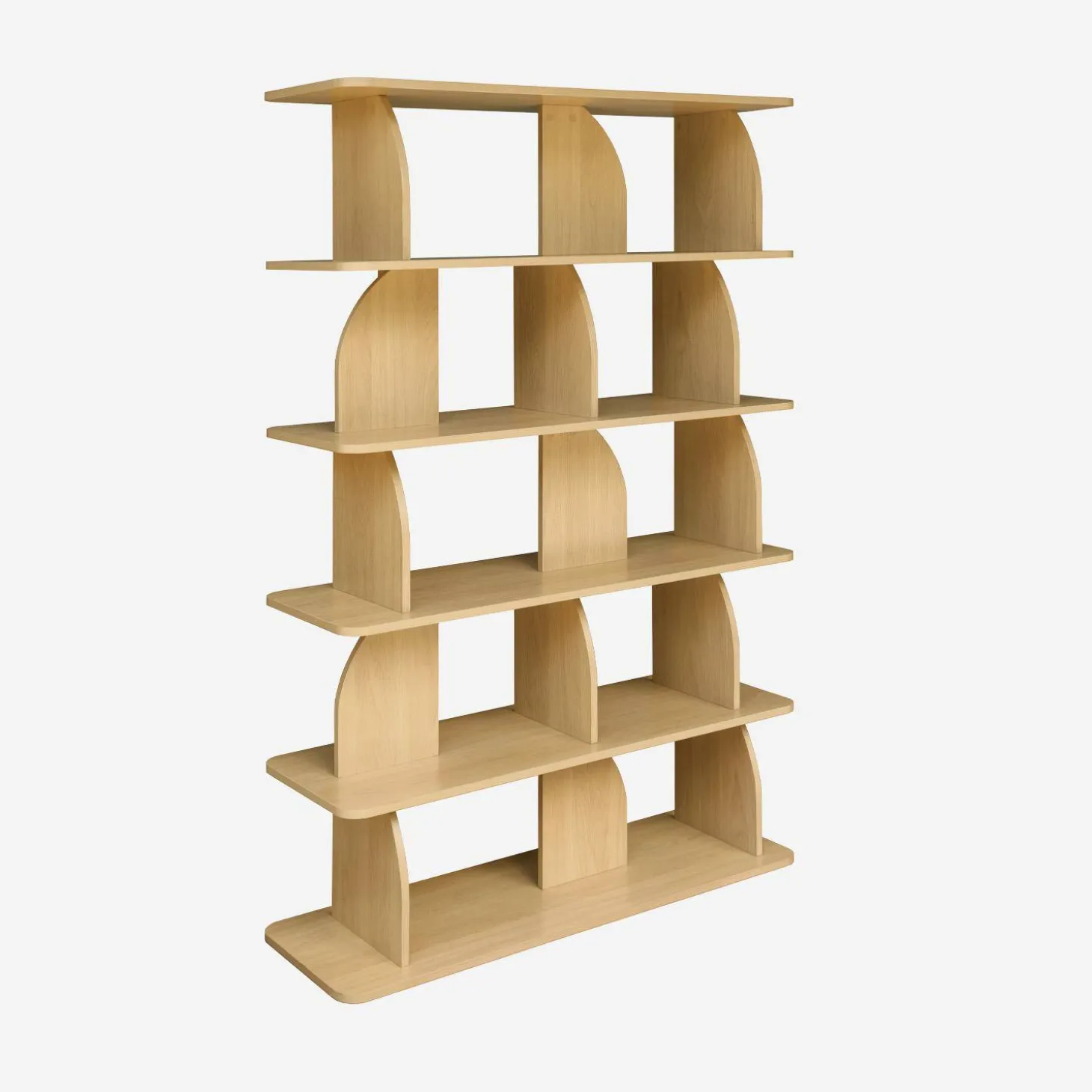 Regal, exotische Bibliothek Holzdekor 5 Fächer