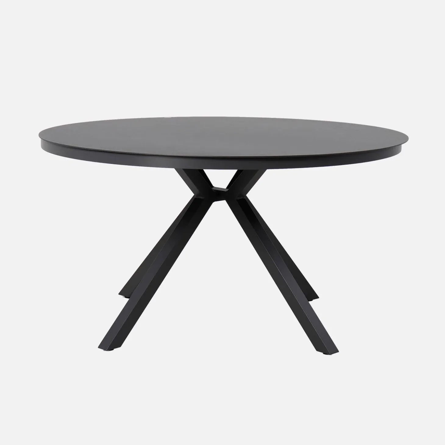Runder Gartentisch Ø140 cm aus Aluminium und Glas für 6 Personen