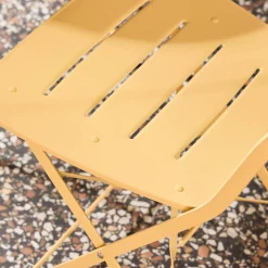 Runder klappbarer Bistro-Gartentisch aus Stahl + 2 Stühle