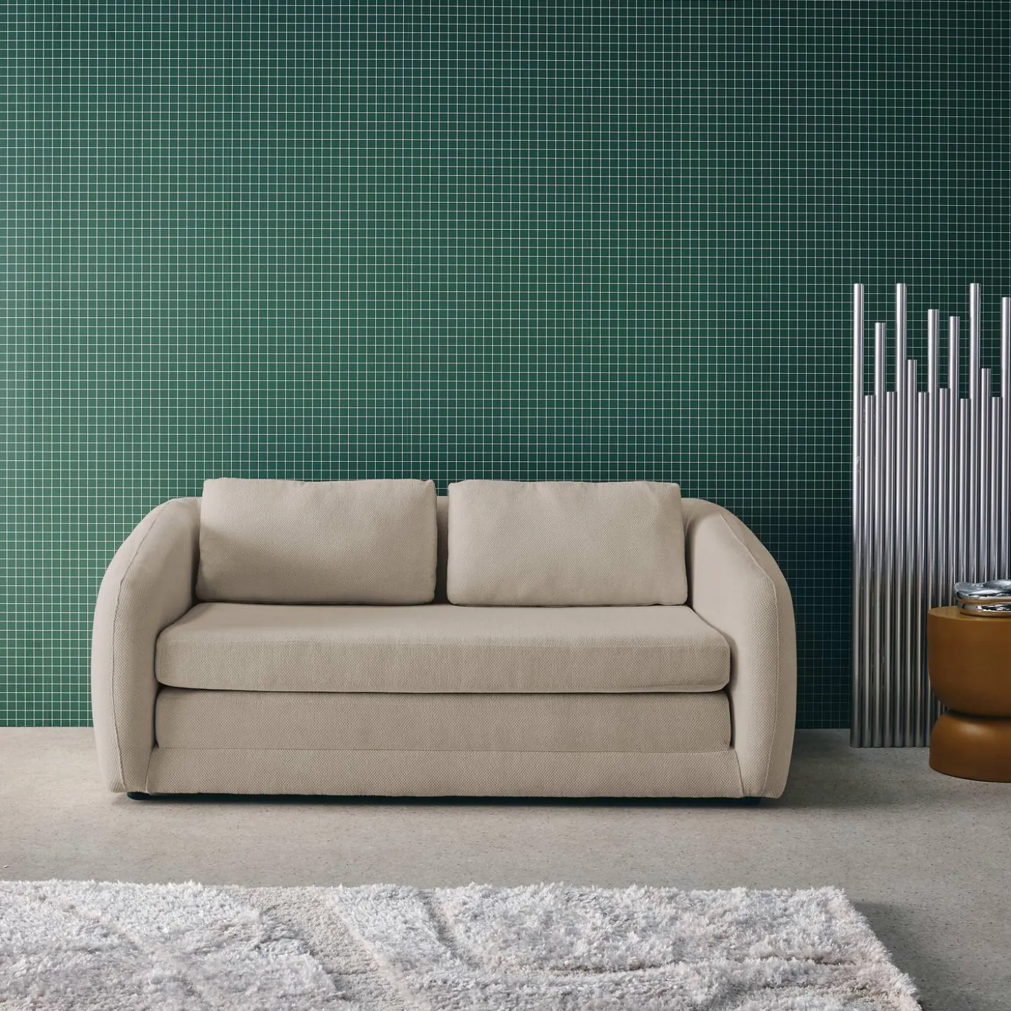 Schlafsofa 2 Plätze Chenille-Stoff