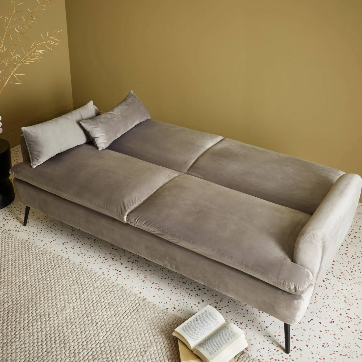Schlafsofa 2-3-Sitzer mit Samtbezug
