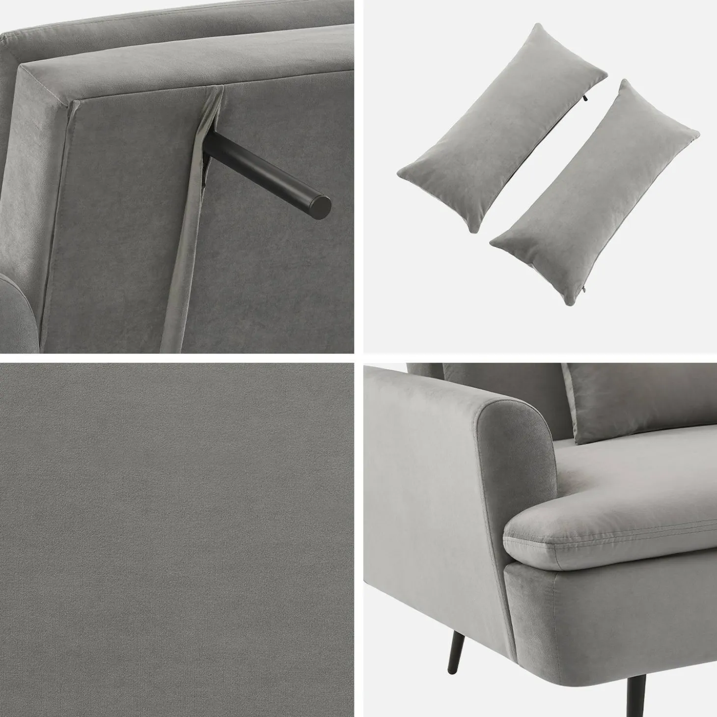 Schlafsofa 2-3-Sitzer mit Samtbezug