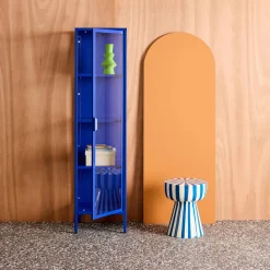 Schrank aus Stahl und gehärtetem Glas, 1 Tür, 160 cm