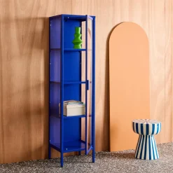 Schrank aus Stahl und gehärtetem Glas, 1 Tür, 160 cm