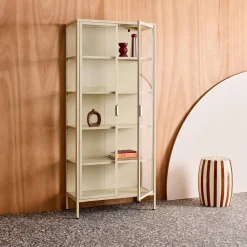 Schrank aus Stahl und gehärtetem Glas, 2 Türen, 180 cm