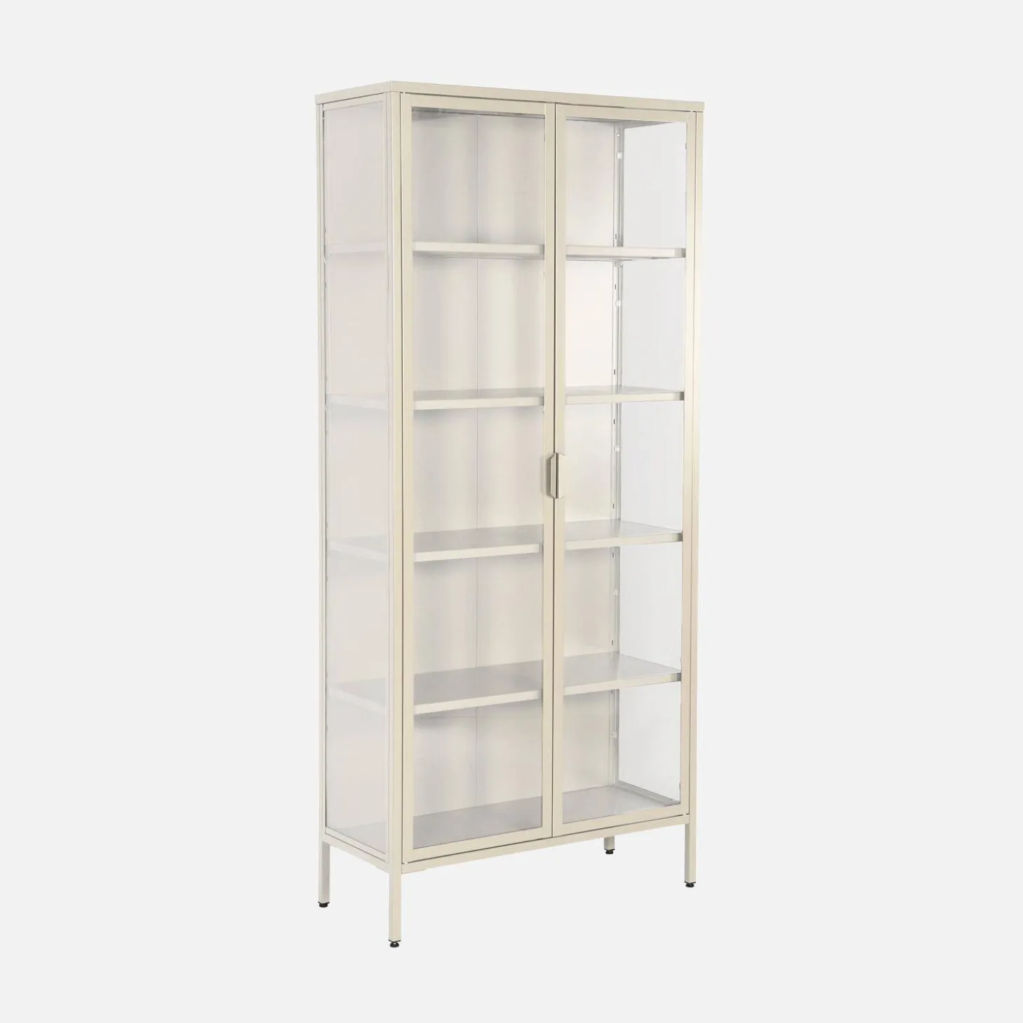Schrank aus Stahl und gehärtetem Glas, 2 Türen, 180 cm