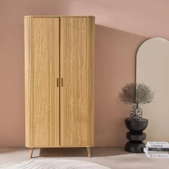 Schrank Holzlook mit Regal und Kleiderstange