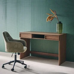 Schreibtisch Holzlook 2 Schubladen 1 Ablage 120 cm
