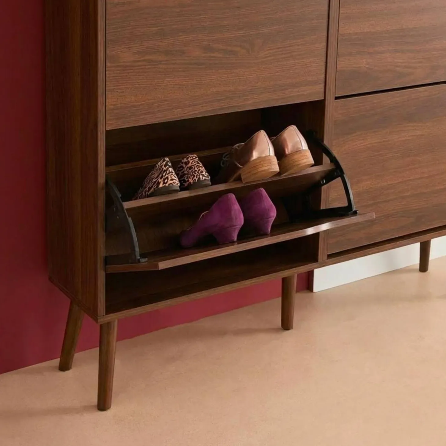 Schuhschrank Holzdekor 4 Klapptüren