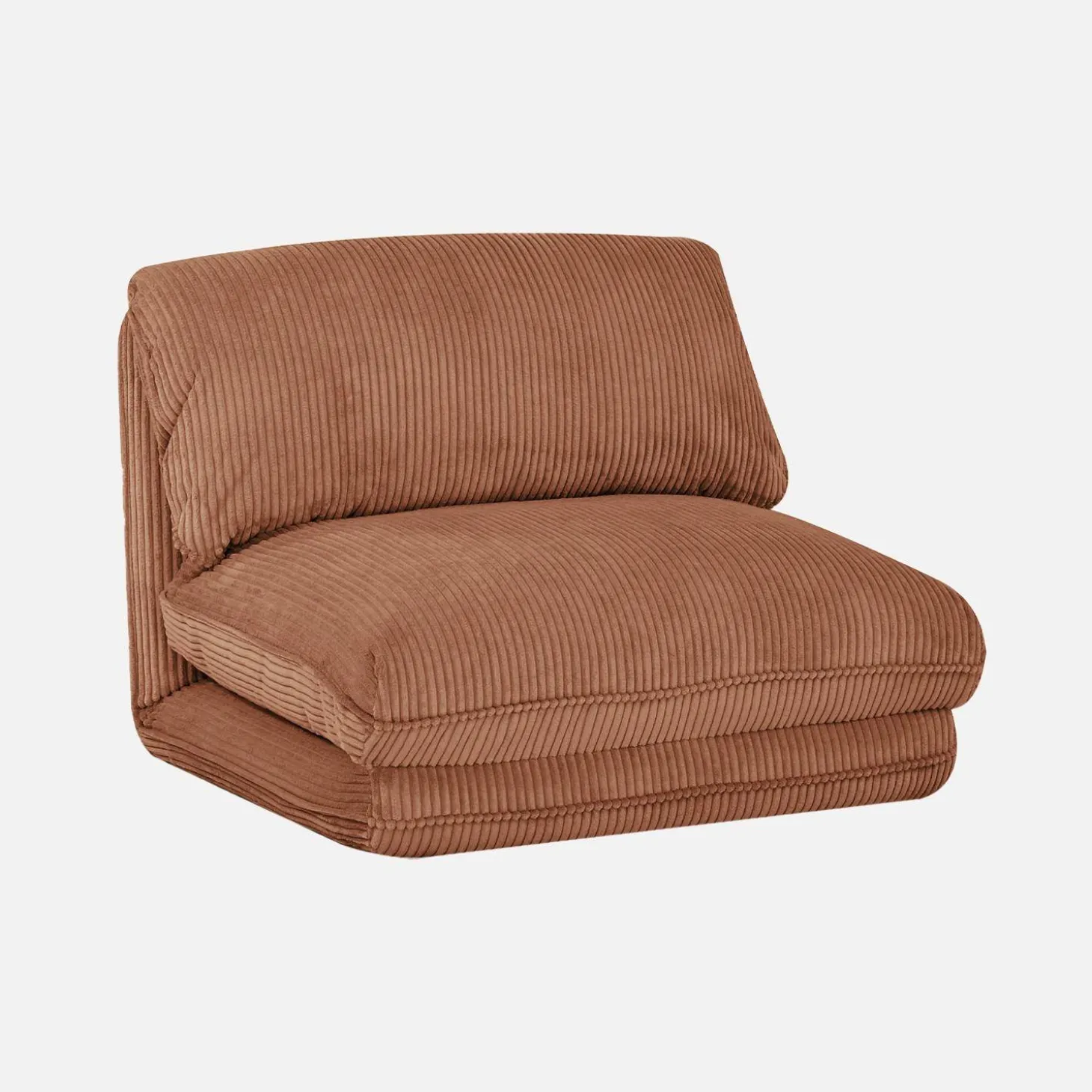 Sessel mit Schlaffunktion und breit geripptem Cordbezug