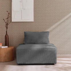 Sessel ohne Armlehne mit Cordbezug für ein modulares Sofa