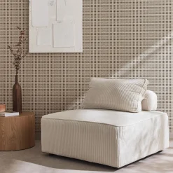 Sessel ohne Armlehne mit Cordbezug für ein modulares Sofa