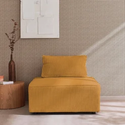 Sessel ohne Armlehne mit Cordbezug für ein modulares Sofa