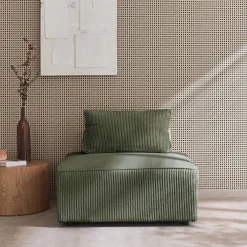 Sessel ohne Armlehne mit Cordbezug für ein modulares Sofa