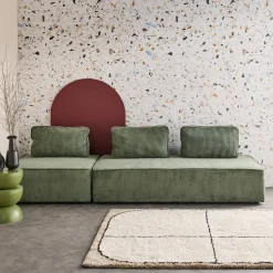 Sessel und 2-Sitzer Sofa mit Cordbezug