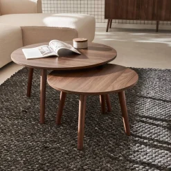 Set aus 2 runden Couchtischen