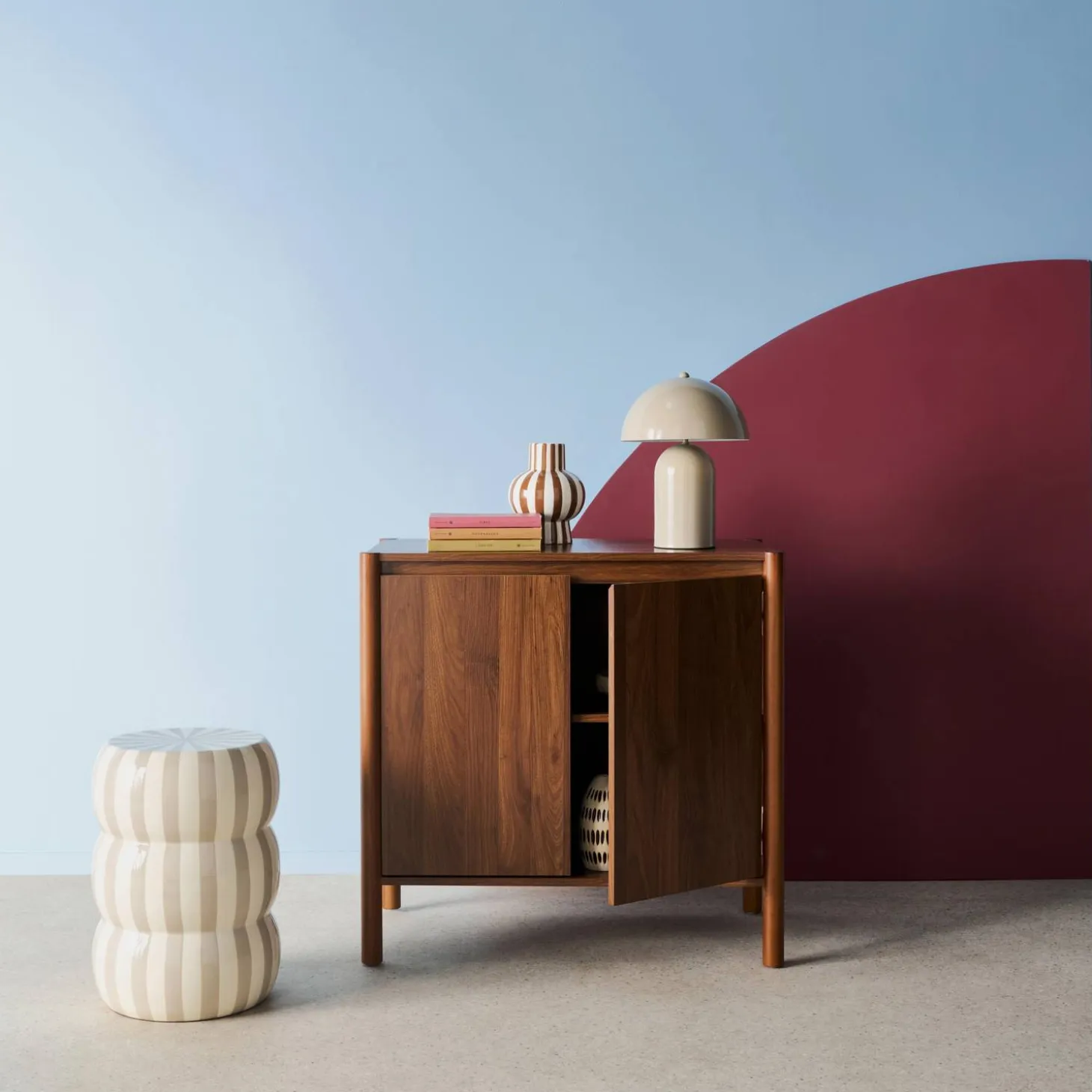 Sideboard Holzdekor 2 Türen 80 cm