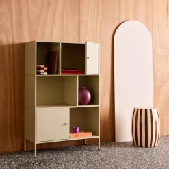 Sideboard, industrielles Aufbewahrungsmöbel aus Stahl mit 6 Stauräumen