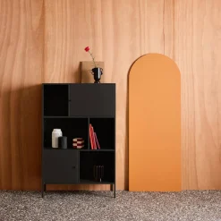 Sideboard, industrielles Aufbewahrungsmöbel aus Stahl mit 6 Stauräumen
