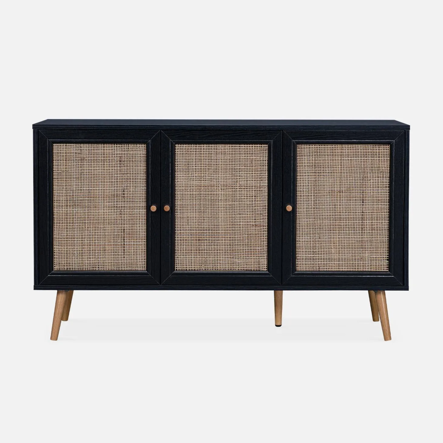 Sideboard mit Holzoptik und Rattan-Geflecht B 120 cm