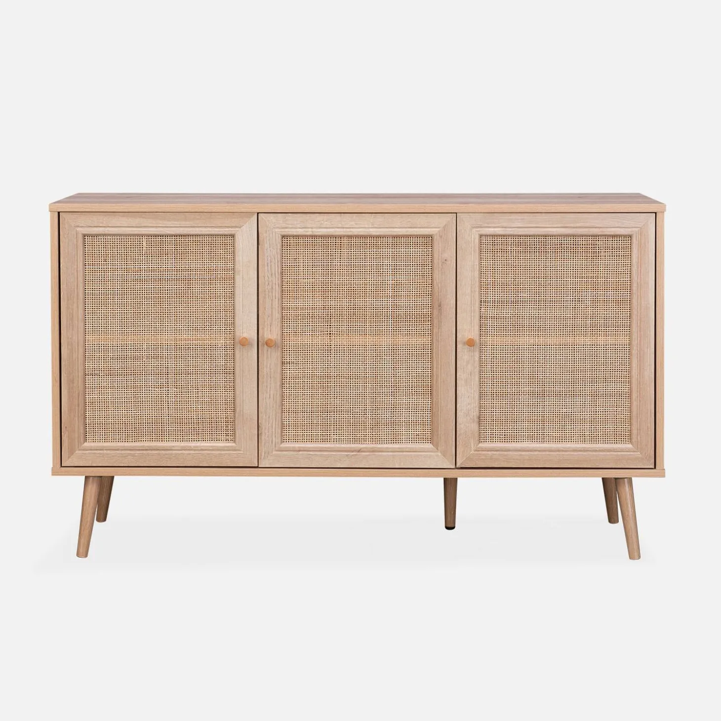 Sideboard mit Holzoptik und Rattan-Geflecht B 120 cm