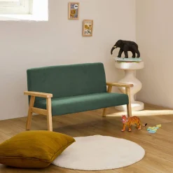 2-Sitzer Bank für Kinder Cord und Hevea-Holz