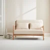 2-Sitzer Design-Sitzbank aus Holz mit Stoffbezug