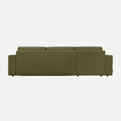 3-Sitzer Ecksofa mit Chenille-Bezug und Schlaffunktion, Recamiere beidseitig montierbar