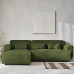 2-3-Sitzer Ecksofa mit Cordbezug, Recamiere links