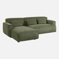 2-3-Sitzer Ecksofa mit Cordbezug, Recamiere links