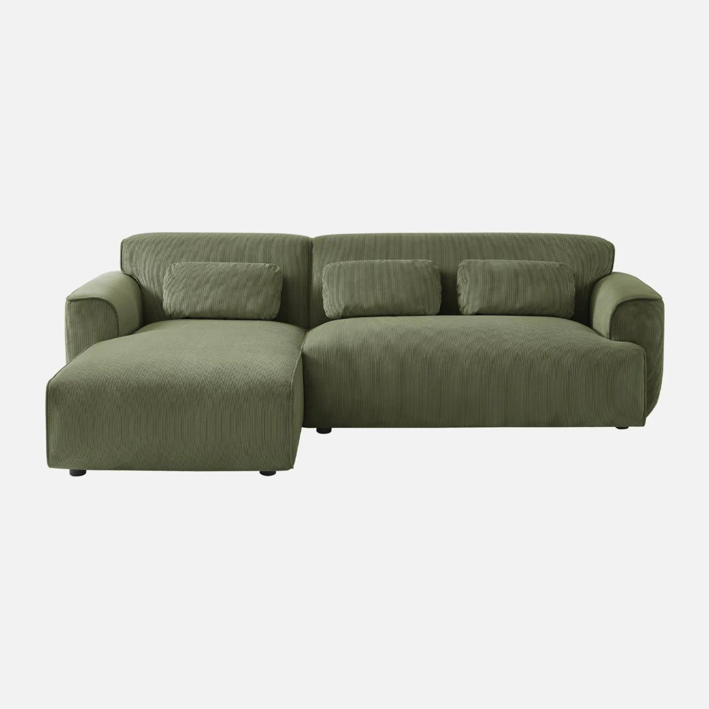 2-3-Sitzer Ecksofa mit Cordbezug, Recamiere links