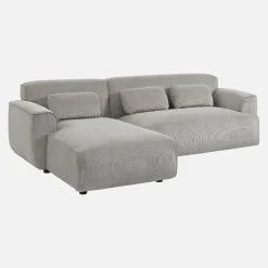 2-3-Sitzer Ecksofa mit Cordbezug, Recamiere links