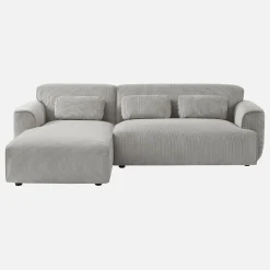 2-3-Sitzer Ecksofa mit Cordbezug, Recamiere links
