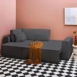 3-Sitzer-Ecksofa mit Cordbezug und beidseitig montierbarer Recamiere