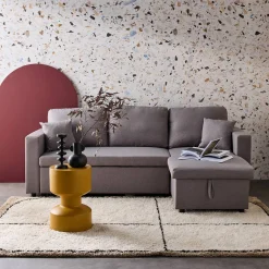 3-Sitzer-Ecksofa, mit Schlaffunktion, Recamiere beidseitig montierbar