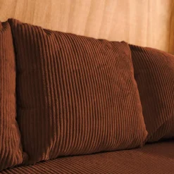 3-Sitzer Ecksofa mit Schlaffunktion und Cordbezug, Recamiere beidseitig montierbar
