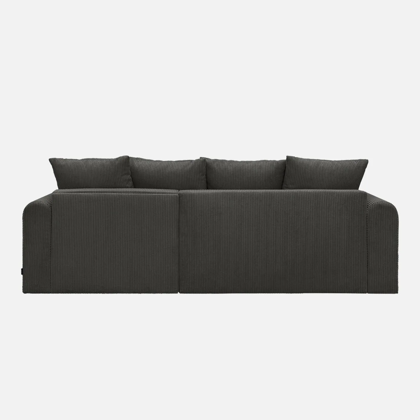 3-Sitzer Ecksofa mit Schlaffunktion und Cordbezug, Recamiere beidseitig montierbar