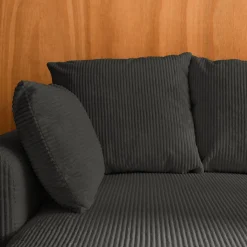 3-Sitzer Ecksofa mit Schlaffunktion und Cordbezug, Recamiere beidseitig montierbar