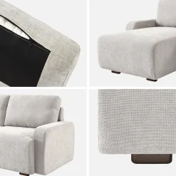 3-Sitzer Ecksofa Recamiere links mit Stoffbezug
