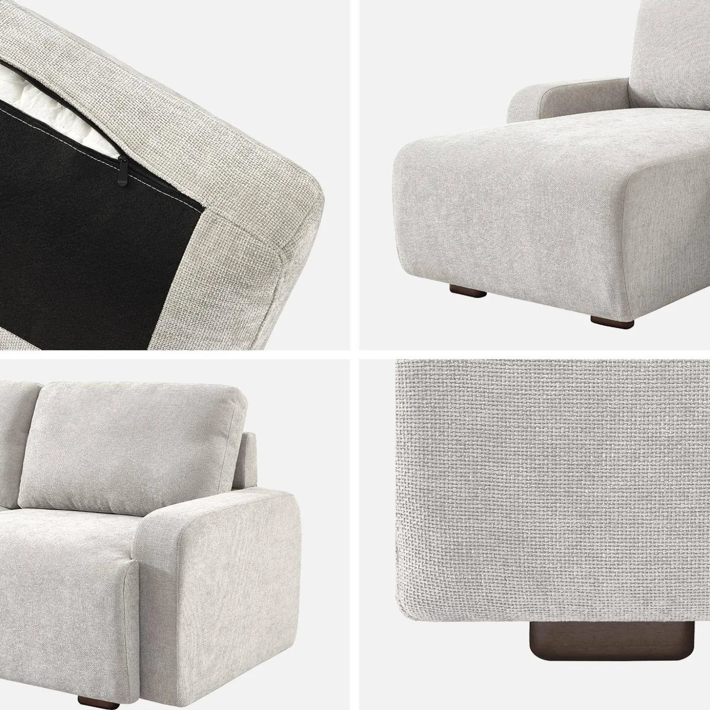 3-Sitzer Ecksofa Recamiere links mit Stoffbezug