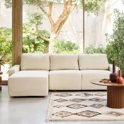 3-Sitzer Ecksofa Recamiere links mit Stoffbezug