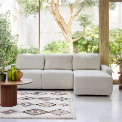 3-Sitzer Ecksofa Recamiere rechts mit Stoffbezug