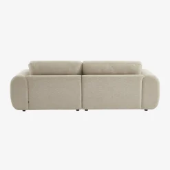 3-Sitzer Ecksofa Recamiere rechts mit Stoffbezug, runde Füße
