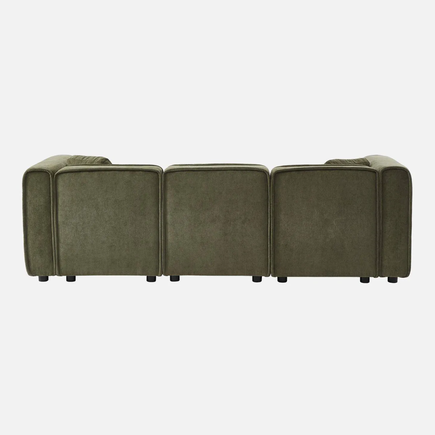 3-Sitzer Ecksofa Recamiere rechts Stoffbezug 2 quadratische Kissen